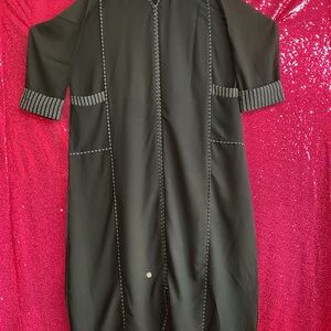 Black Dress with White Stitching
